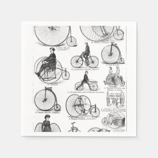 Serviette En Papier Vélo à grande roue Penny Farthing (Devant)