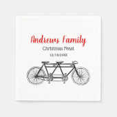 Serviette En Papier Vélo Ancien Construit Pour Deux / Vélo Tandem (Devant)