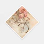 Serviette En Papier Vélo Ancien et Fleurs pour Découpage/Fêtes (Coin)