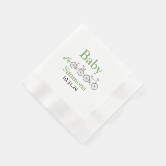 Serviette En Papier Vélo bébé vert (Coin)