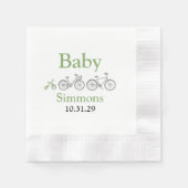 Serviette En Papier Vélo bébé vert (Devant)