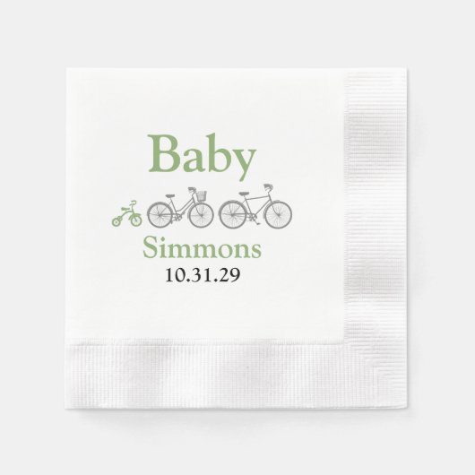 Serviette En Papier Vélo bébé vert (Devant)
