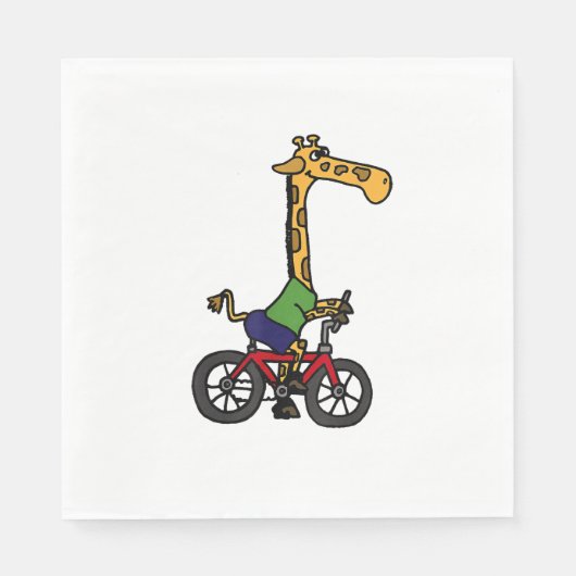 Serviette En Papier Vélo cool Giraffe équitation (Devant)