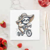 Serviette En Papier Vélo d'équitation Sloth (En situation)