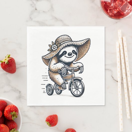 Serviette En Papier Vélo d'équitation Sloth (En situation)
