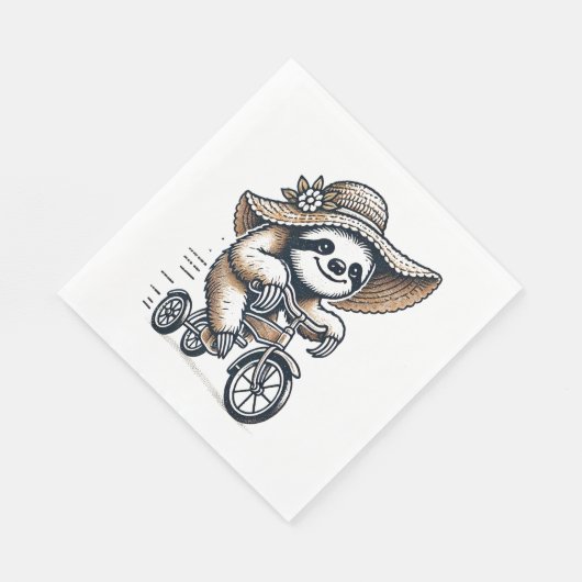 Serviette En Papier Vélo d'équitation Sloth (Coin)
