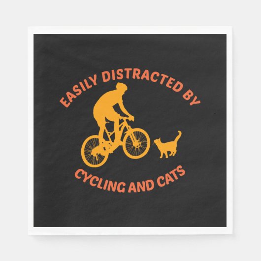 Serviette En Papier vélo et chat (Devant)