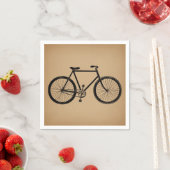 Serviette En Papier Vélo Illustration Vélo Brown Vintage (En situation)