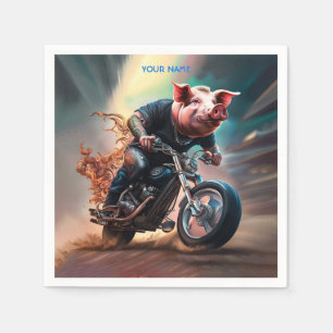 Serviette En Papier Vélo Imaginaire Pig équitation