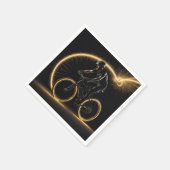 Serviette En Papier Vélo Néon Glow Gold Avec Traînées Lumineuses (Coin)