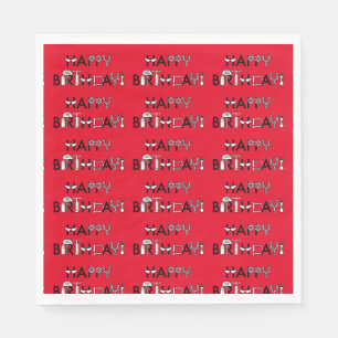 Serviette En Papier Vélo personnalisé Thème Carrelé Graphisme Annivers