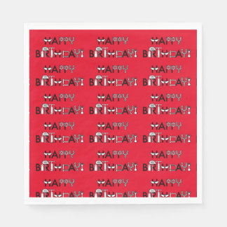 Serviette En Papier Vélo personnalisé Thème Carrelé Graphisme Annivers