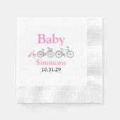 Serviette En Papier Vélo pour bébé rose (Devant)
