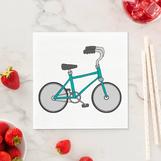 Serviette En Papier Vélo Rétro Simple Bleu