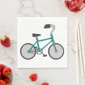 Serviette En Papier Vélo Rétro Simple Bleu (En situation)