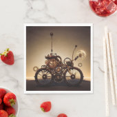 Serviette En Papier Vélo Steampunk avec engrenages (En situation)