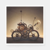 Serviette En Papier Vélo Steampunk avec engrenages (Devant)