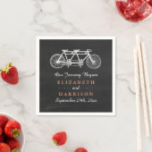 Serviette En Papier Vélo Tandem Sur Mariage Chalkboard (En situation)