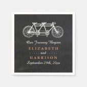 Serviette En Papier Vélo Tandem Sur Mariage Chalkboard (Devant)