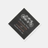 Serviette En Papier Vélo Tandem Sur Mariage Chalkboard (Coin)