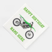 Serviette En Papier Vélo vert Dirt Anniversaire Sport serviettes (Coin)