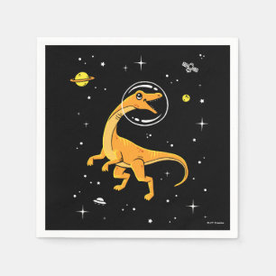 Serviette En Papier Velocirapos Jaune Et Orange Dans L'Espace