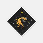 Serviette En Papier Velocirapos Jaune Et Orange Dans L'Espace (Coin)