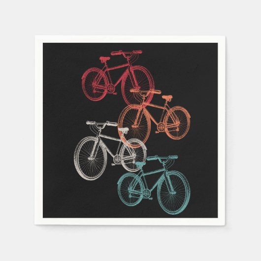 Serviette En Papier Vélos colorés (Devant)