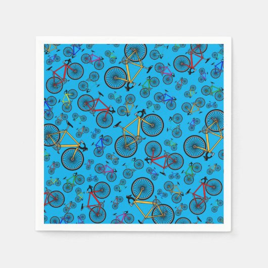 Serviette En Papier Vélos de route bleu ciel (Devant)