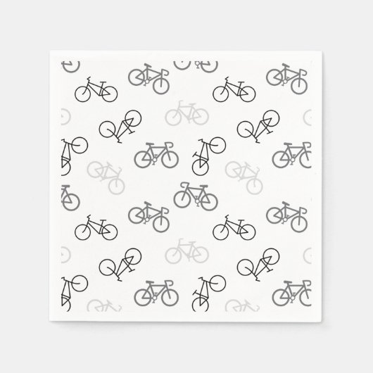 Serviette En Papier Vélos noir et gris (Devant)