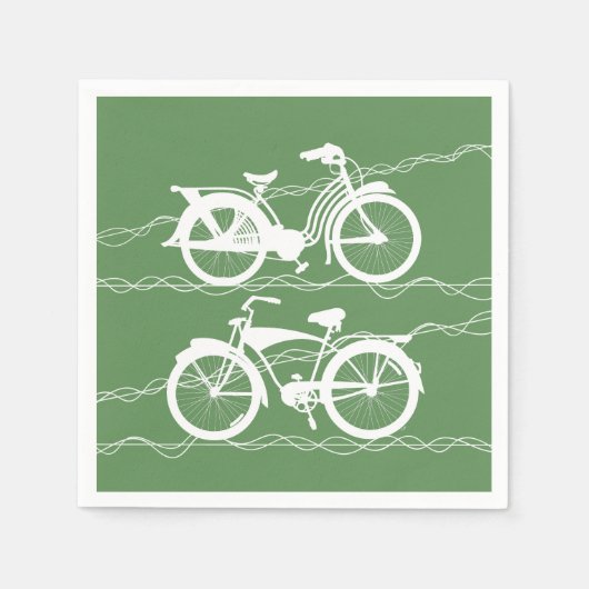 Serviette En Papier Vélos Vélos Blanches serviettes (Devant)
