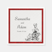 Serviette En Papier Velours de Crimson et Mariage noir (Devant)