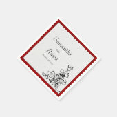 Serviette En Papier Velours de Crimson et Mariage noir (Coin)