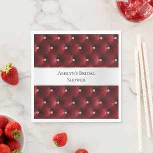 Serviette En Papier Velours Luxe Glamour Rouge Faux