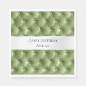 Serviette En Papier Velours Luxueux Glam Vert Sauge (Devant)