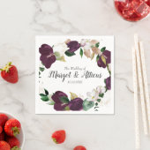 Serviette En Papier Velvet Magnolia Plum Mariage (En situation)