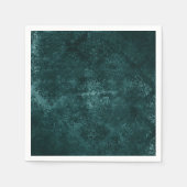 Serviette En Papier Velvety Turquoise Damask | Grunge vert foncé Baroq (Devant)