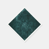 Serviette En Papier Velvety Turquoise Damask | Grunge vert foncé Baroq (Coin)