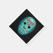 Serviette En Papier Vendredi 13 | Graphique de masque de hockey bleu (Coin)