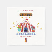 Serviette En Papier Venez Un, Venez Tous Red Big Top Circus 1er Annive (Devant)