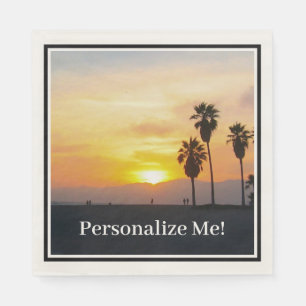 Serviette En Papier Venice Beach California Sunset Souvenir Naples