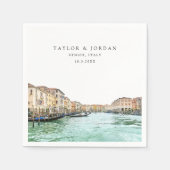 Serviette En Papier Venice Italie Mariage Papier Cocktail Napkin (Devant)