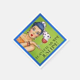 Serviette En Papier VENTE ! Humour Retro Vin (Party) Cocktail Serviett
