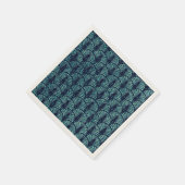 Serviette En Papier Ventilateur Art déco Motif bleu (Coin)