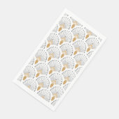Serviette En Papier Ventilateur blanc, or et noir Art déco Motif (Coin)