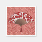 Serviette En Papier Ventilateur japonais en papier feuille, rouge fonc (Devant)
