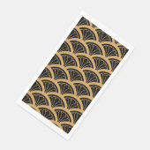 Serviette En Papier Ventilateur or et noir Art déco Motif (Coin)