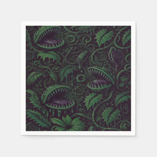 Serviette En Papier Vénus Flytrap Green Slime Halloween Party (Devant)