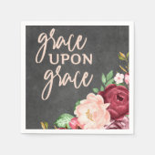 Serviette En Papier Verbe de la Bible Grace sur la grâce Carré (Devant)