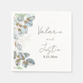 Serviette En Papier Verdure Aquarelle Eucalyptus Mariage serviettes (Devant)